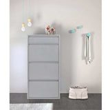 Dylan Gray Metal 4 Doors Shoe Cabinet - Ornate Home