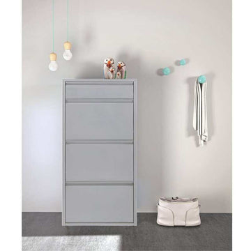 Dylan Gray Metal 4 Doors Shoe Cabinet - Ornate Home
