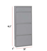 Dylan Gray Metal 4 Doors Shoe Cabinet - Ornate Home