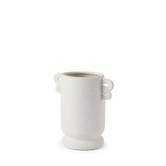 Dylan Off-White Small Textured with Handles Ceramic Vase - Ornate Home