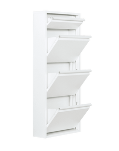 Dylan White Metal 4 Doors Shoe Cabinet - Ornate Home