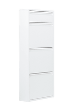 Dylan White Metal 4 Doors Shoe Cabinet - Ornate Home