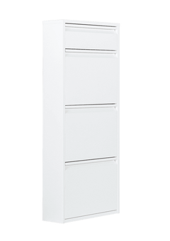 Dylan White Metal 4 Doors Shoe Cabinet - Ornate Home