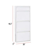 Dylan White Metal 4 Doors Shoe Cabinet - Ornate Home