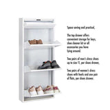 Dylan White Metal 4 Doors Shoe Cabinet - Ornate Home