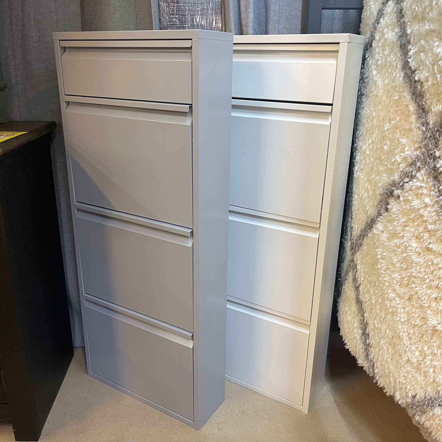 Dylan White Metal 4 Doors Shoe Cabinet - Ornate Home