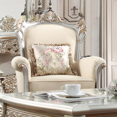 Dynasty Elite Silver/Gold Highlight 3-Pc Living Room Set / HD-91633 - Ornate Home
