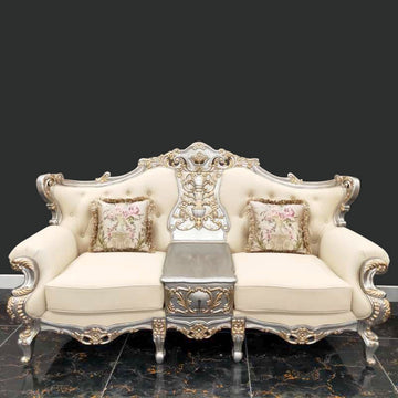 Dynasty Elite Silver/Gold Highlight Sofa / HD-S91633 - Ornate Home