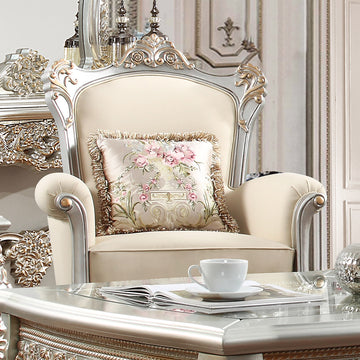 Dynasty Elite Silver/Gold Highlight Chair / HD-C91633 - Ornate Home