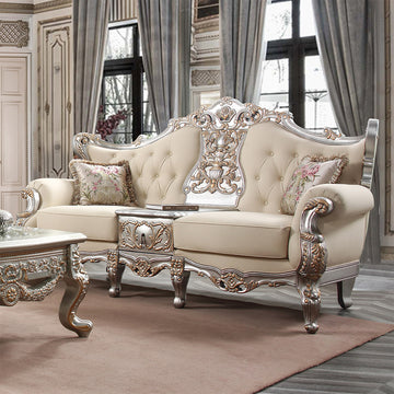 Dynasty Elite Silver/Gold Highlight Sofa / HD-S91633 - Ornate Home