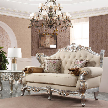 Dynasty Elite Silver/Gold Highlight 3-Pc Living Room Set / HD-SLC91633 - Ornate Home