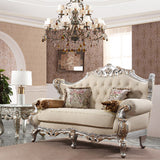 Dynasty Elite Silver/Gold Highlight Loveseat / HD-L91633 - Ornate Home