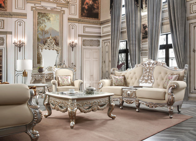 Dynasty Elite Silver/Gold Highlight Sofa / HD-S91633 - Ornate Home