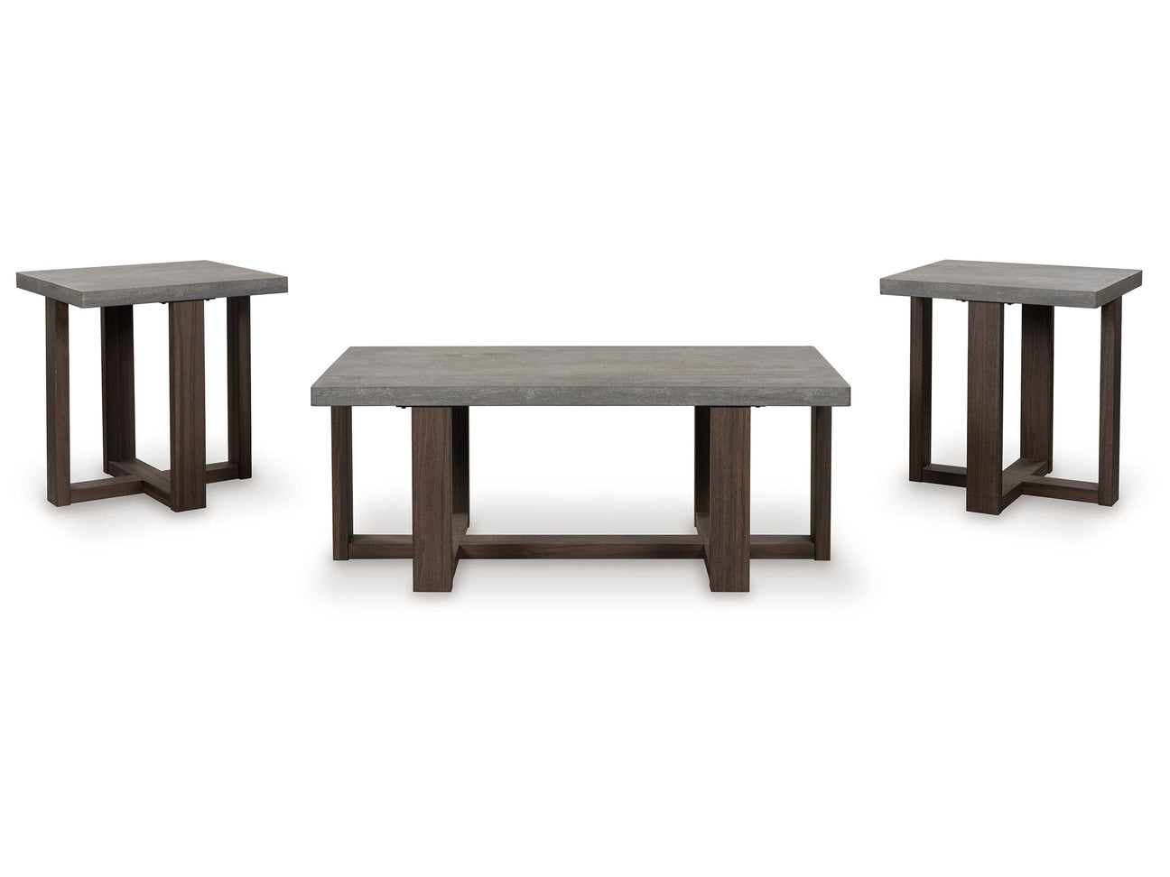 Dynnford Gray/Brown Occasional Table Set (Set of 3) (Online Special Price) - Ornate Home