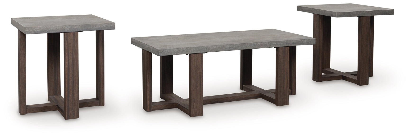 Dynnford Gray/Brown Occasional Table Set (Set of 3) (Online Special Price) - Ornate Home