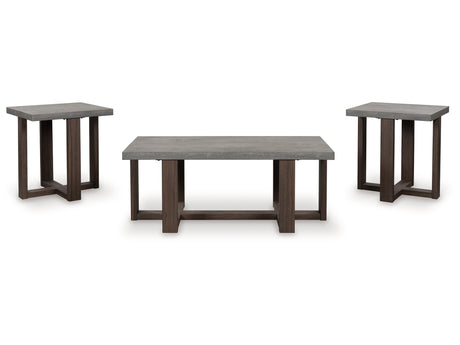Dynnford Gray/Brown Occasional Table Set (Set of 3) - Ornate Home