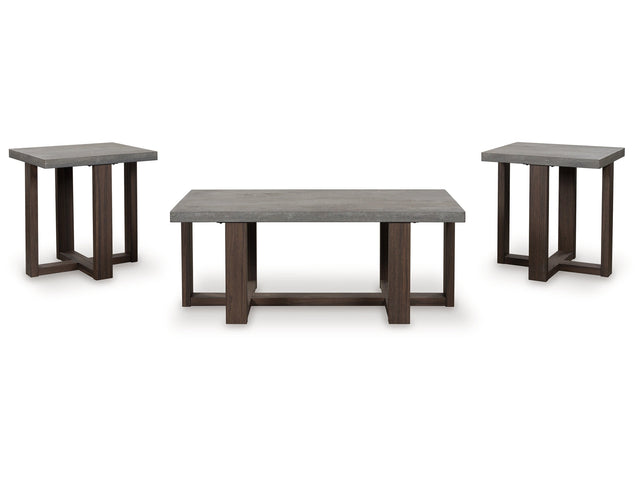 Dynnford Gray/Brown Occasional Table Set (Set of 3) - Ornate Home