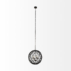 Dyson Black Metal Triangular Orb Four Bulb Chandelier - Ornate Home