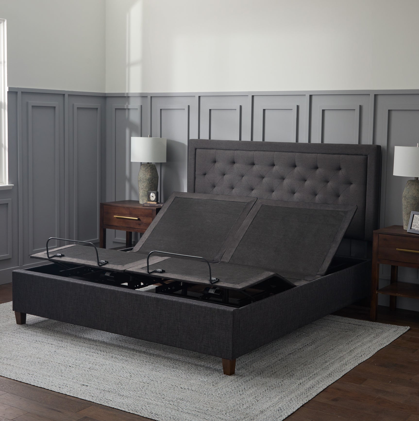 E255 Charcoal Queen Adjustable-Bed-Base - Ornate Home