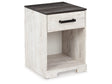 Shawburn Whitewash/Charcoal Gray One Drawer Nightstand - Ornate Home