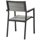 Maine Brown/Gray 5 Piece Outdoor Patio Dining Set - 83.5x83.5"