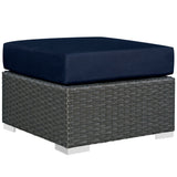 Sojourn Canvas Navy 3 Piece Outdoor Patio Sunbrella Sectional Set - 50.5x88"