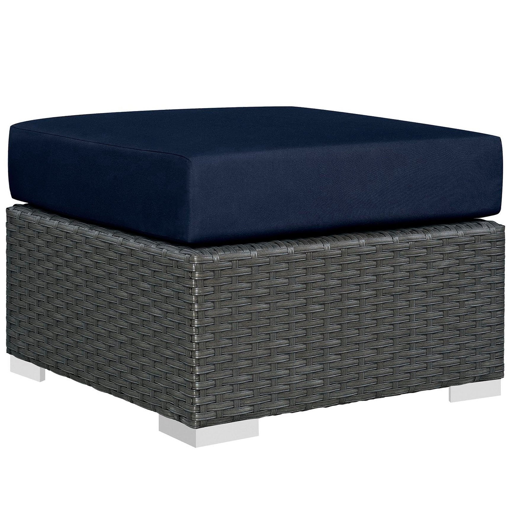 Sojourn Canvas Navy 3 Piece Outdoor Patio Sunbrella Sectional Set - 50.5x88"