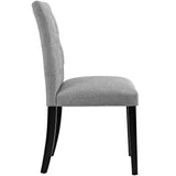 Duchess Light Gray Button Tufted Fabric Dining Chair