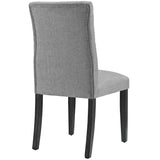 Duchess Light Gray Button Tufted Fabric Dining Chair