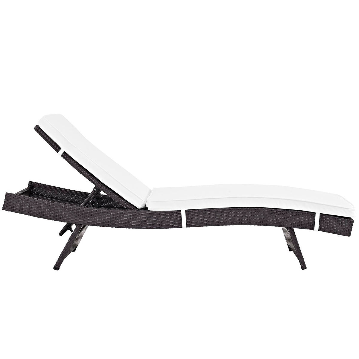 Convene Espresso/White Outdoor Patio Chaise (Set of 2)