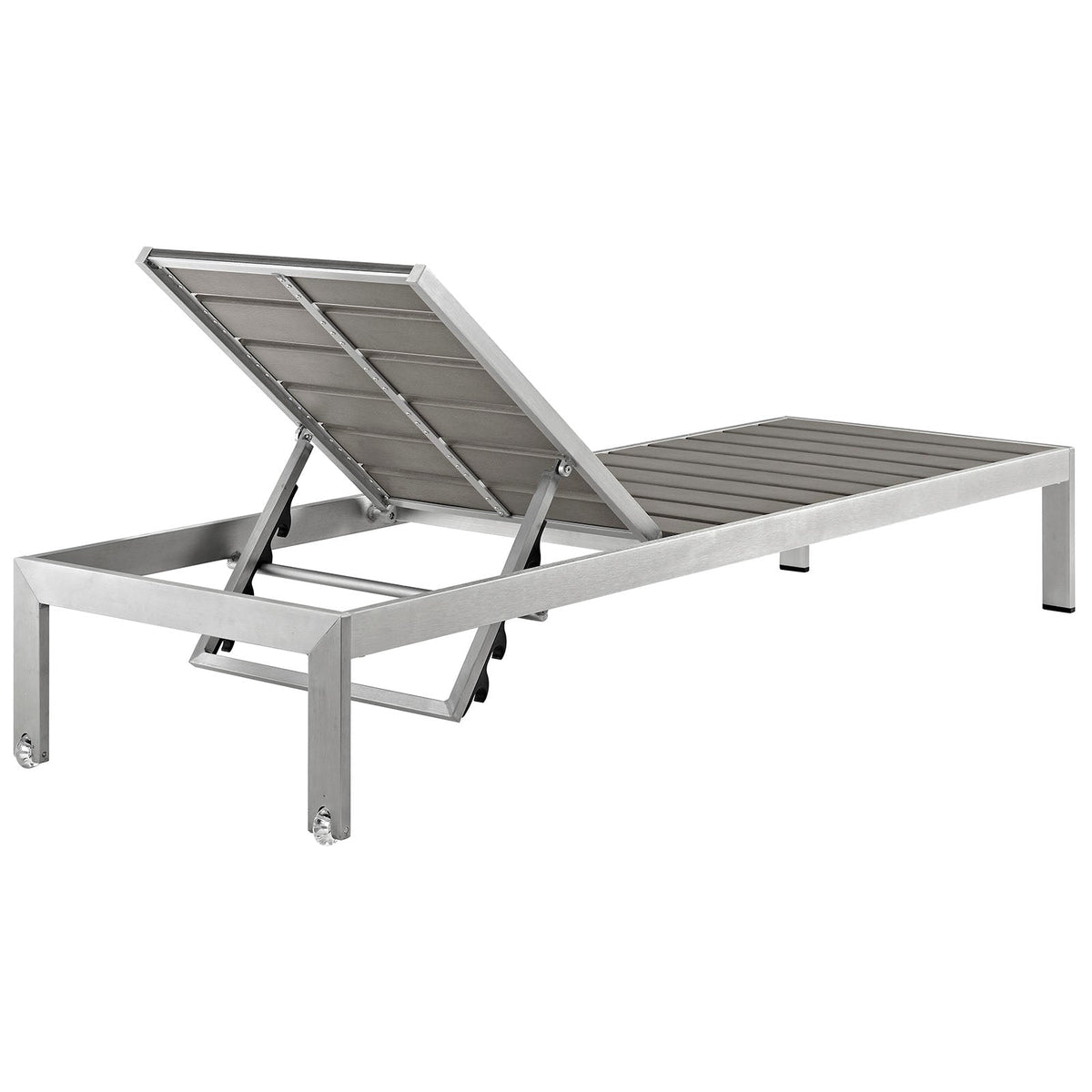 Shore Silver/Gray Outdoor Patio Aluminum Chaise (Set of 6) (EEI-2469)