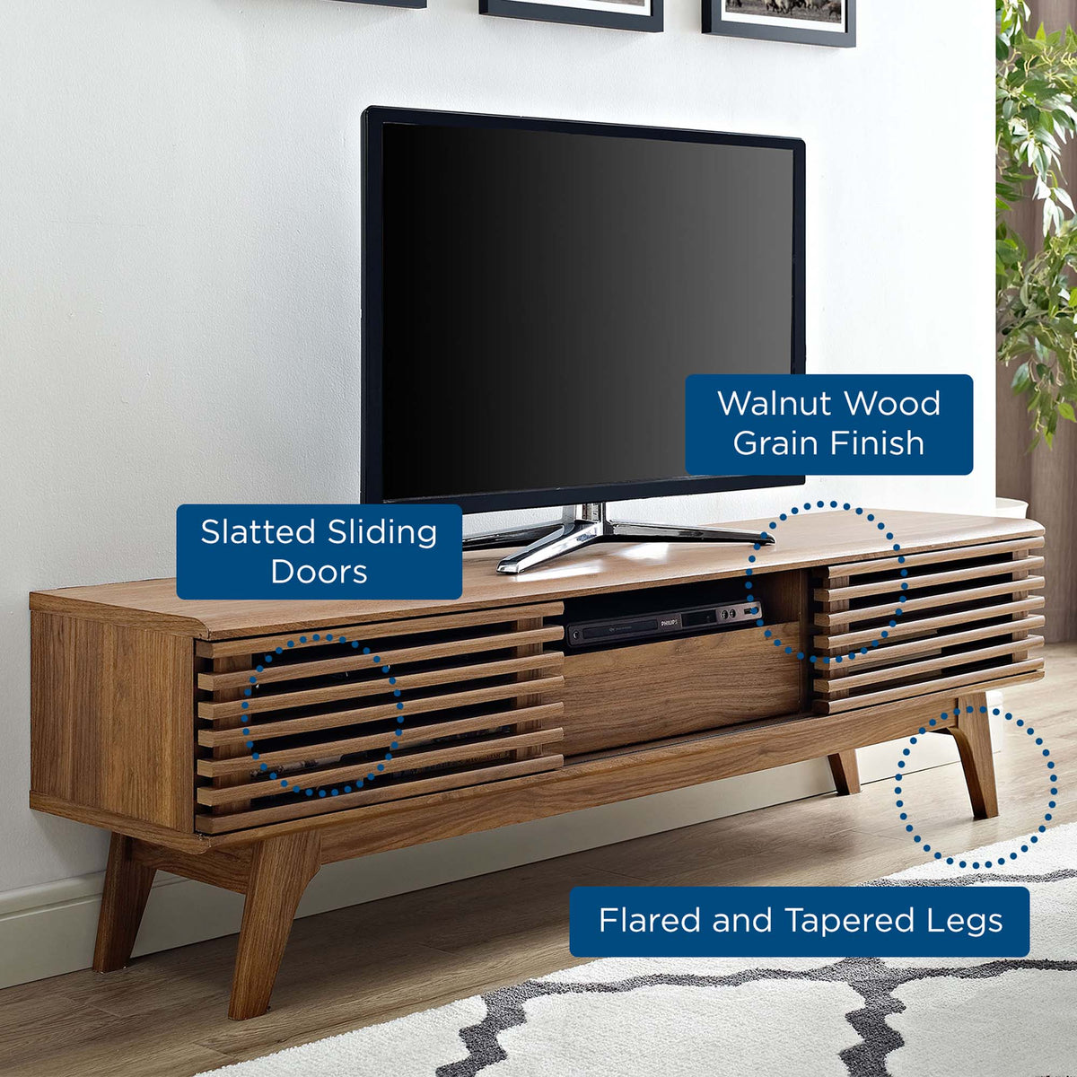 Render Walnut 59" TV Stand