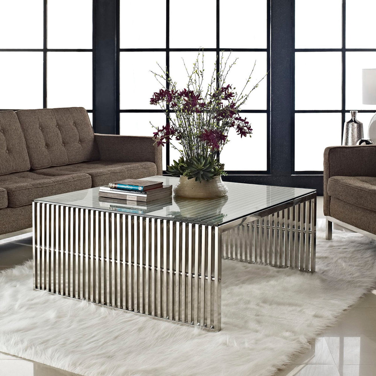 Gridiron Silver Coffee Table
