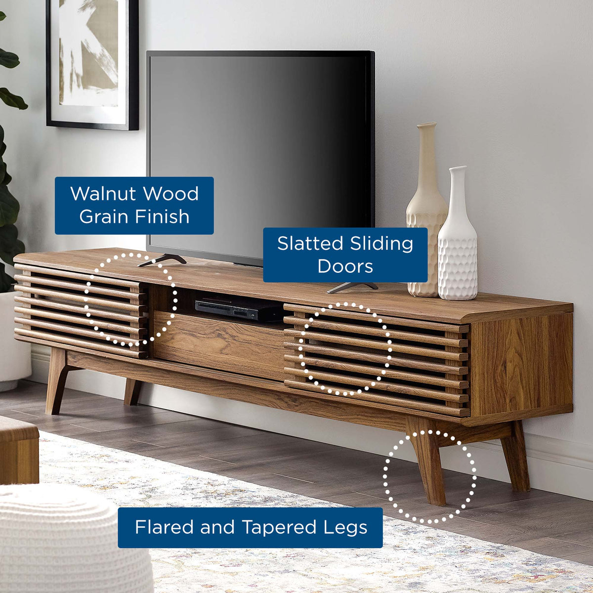Render Walnut 70" TV Stand