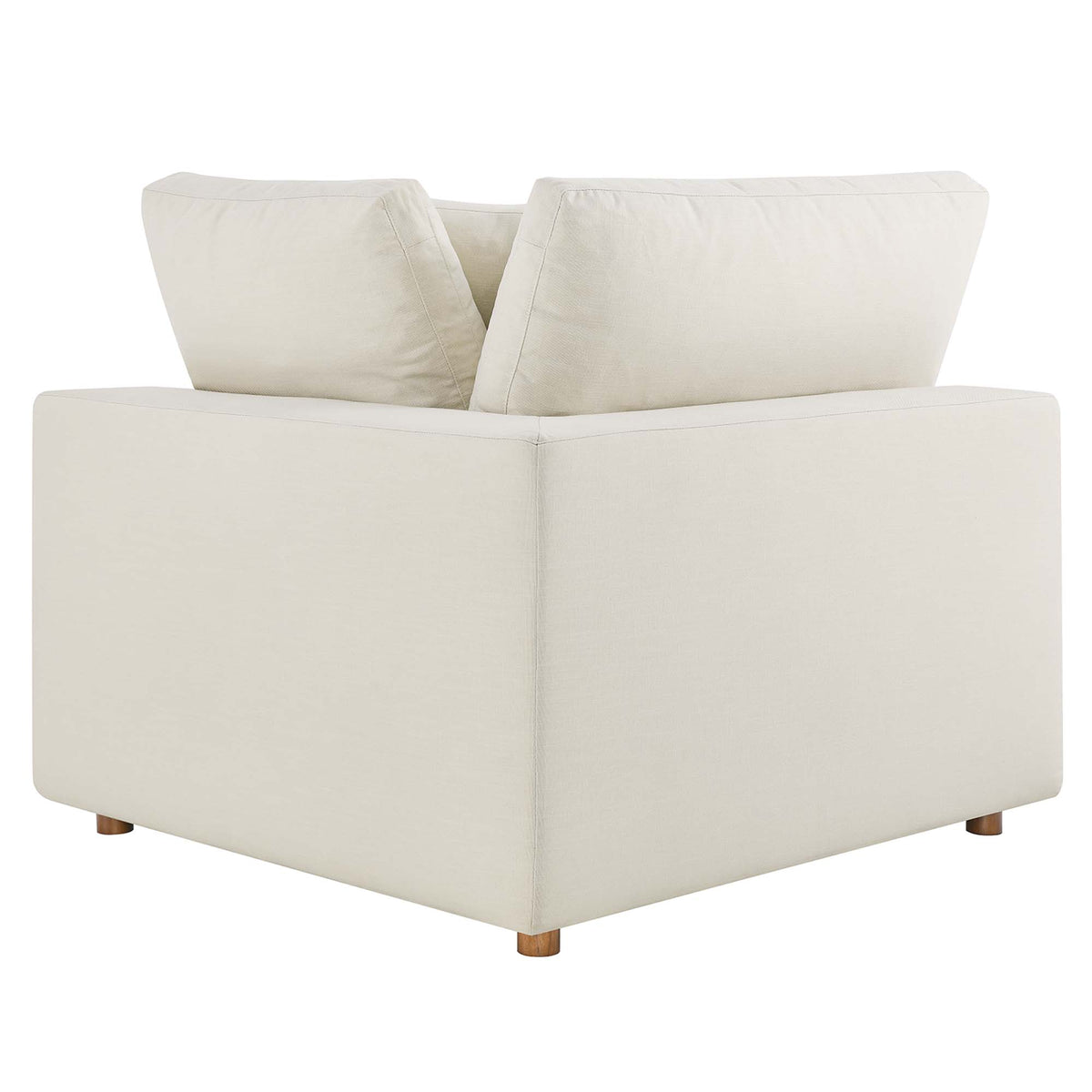 Commix Light Beige Down Filled Overstuffed Corner Chair`