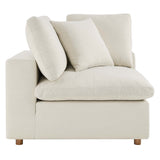Commix Light Beige Down Filled Overstuffed Corner Chair`