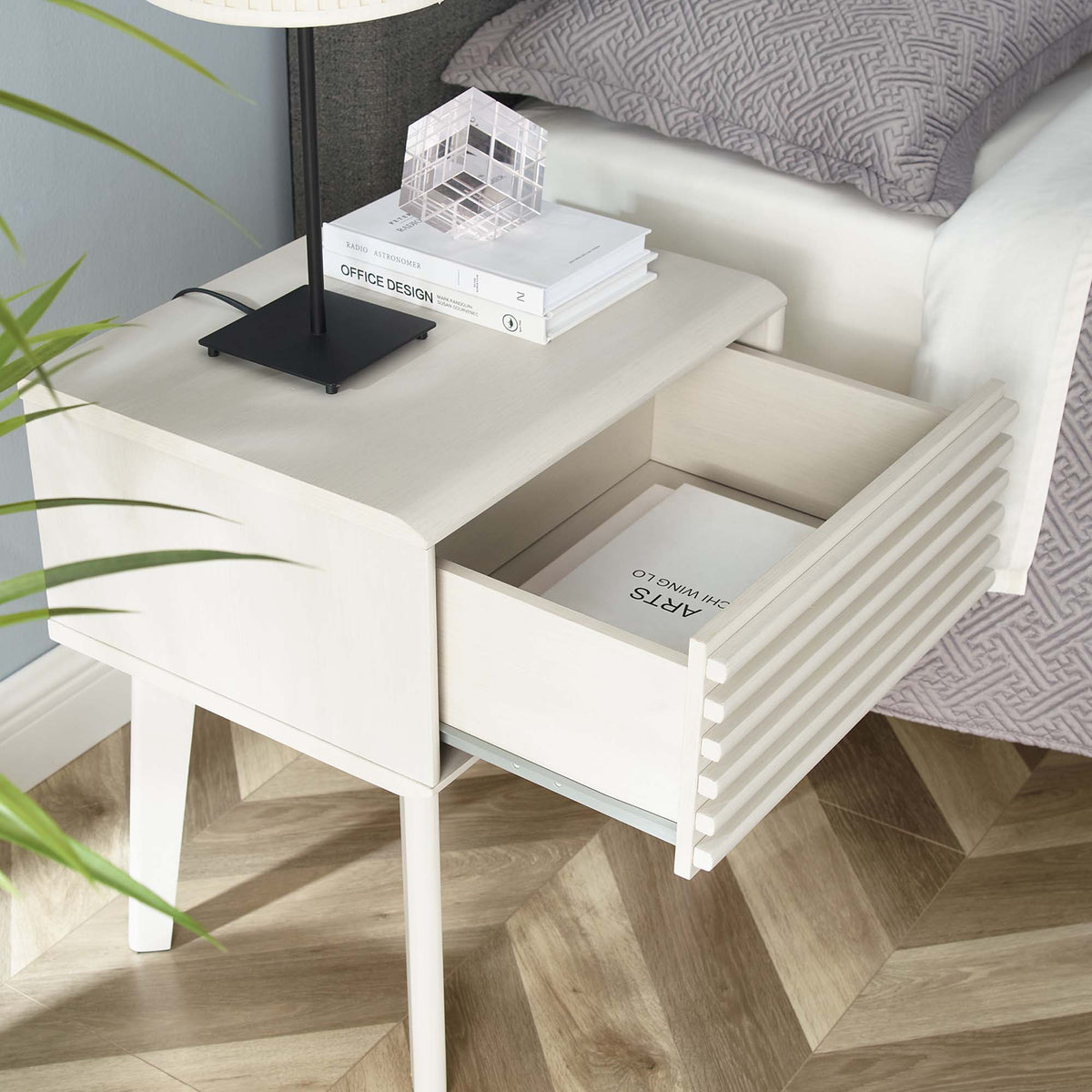 Render White End Table