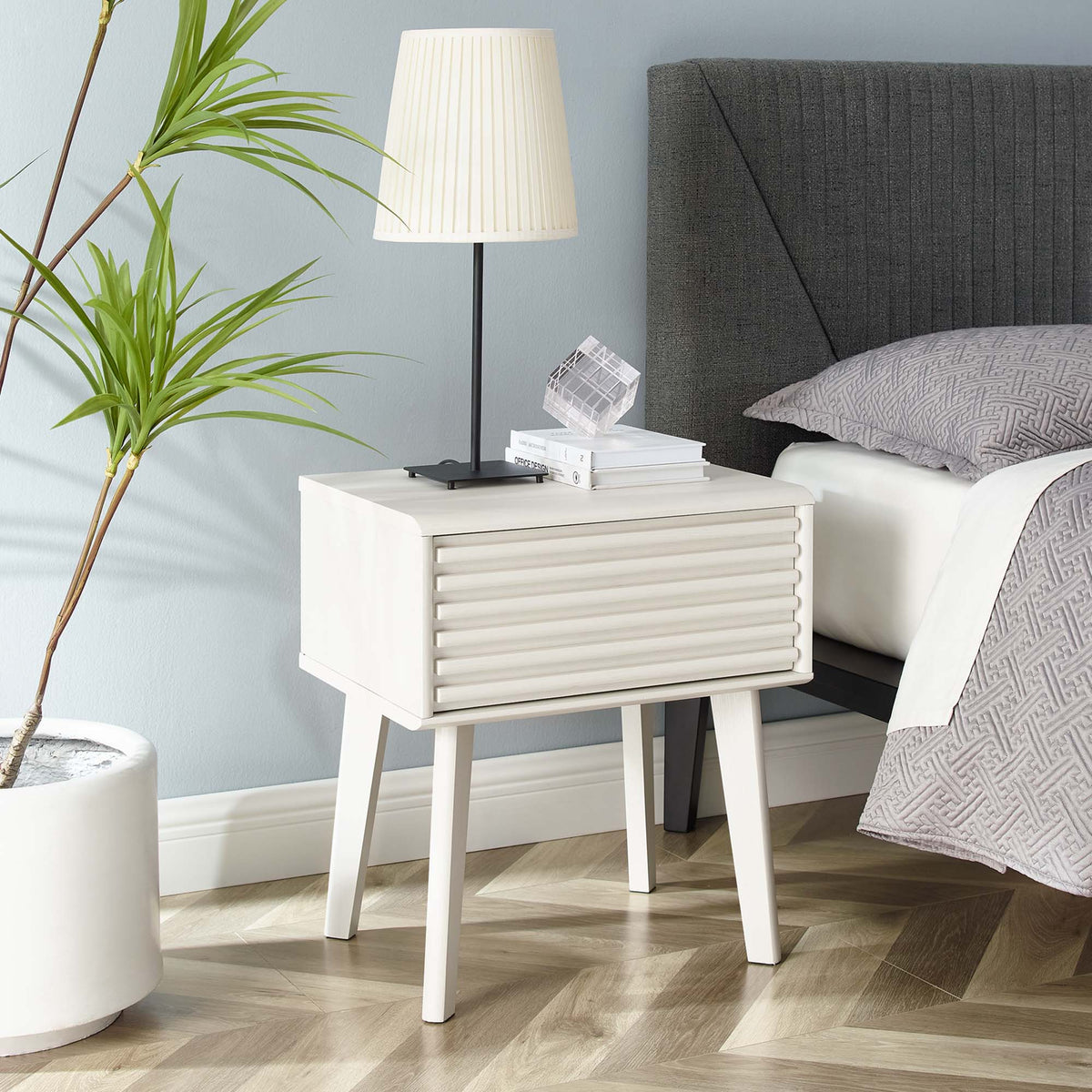 Render White End Table