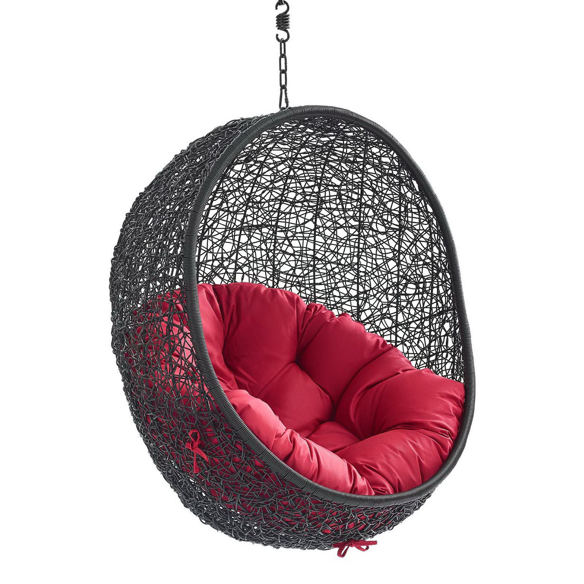 Encase Black/Red Swing Outdoor Patio Lounge Chair Without Stand