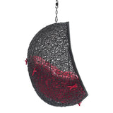 Encase Black/Red Swing Outdoor Patio Lounge Chair Without Stand
