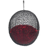 Encase Black/Red Swing Outdoor Patio Lounge Chair Without Stand