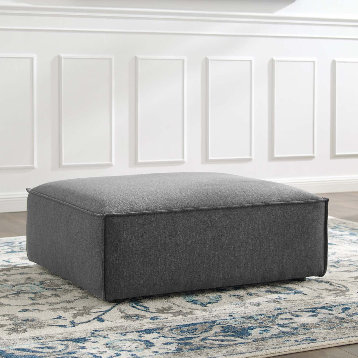 Restore Charcoal Ottoman