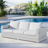 Convene Light Gray/White Outdoor Patio Sofa