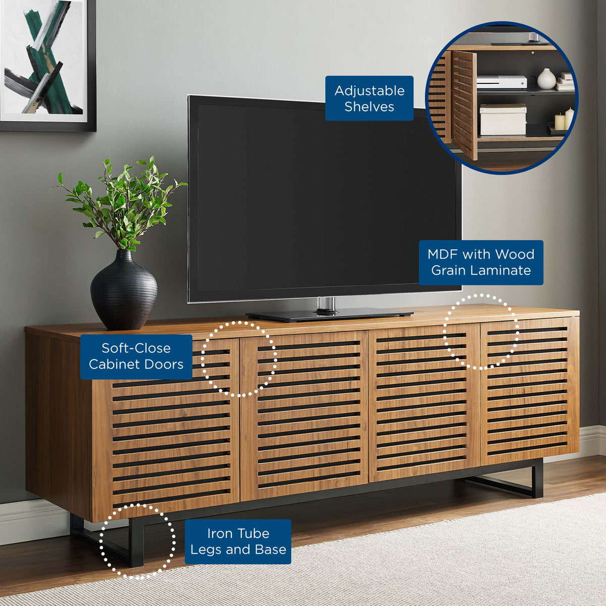 Parker Walnut 73" TV Stand