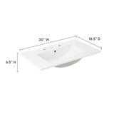 Cayman White 30" Bathroom Sink