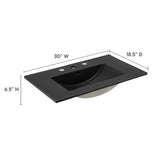 Cayman Black 30" Bathroom Sink