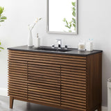 Cayman Black 48" Single Basin Bathroom Sink
