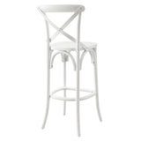Gear White Bar Stool - 19x17.5x43.5"