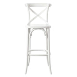 Gear White Bar Stool - 19x17.5x43.5"