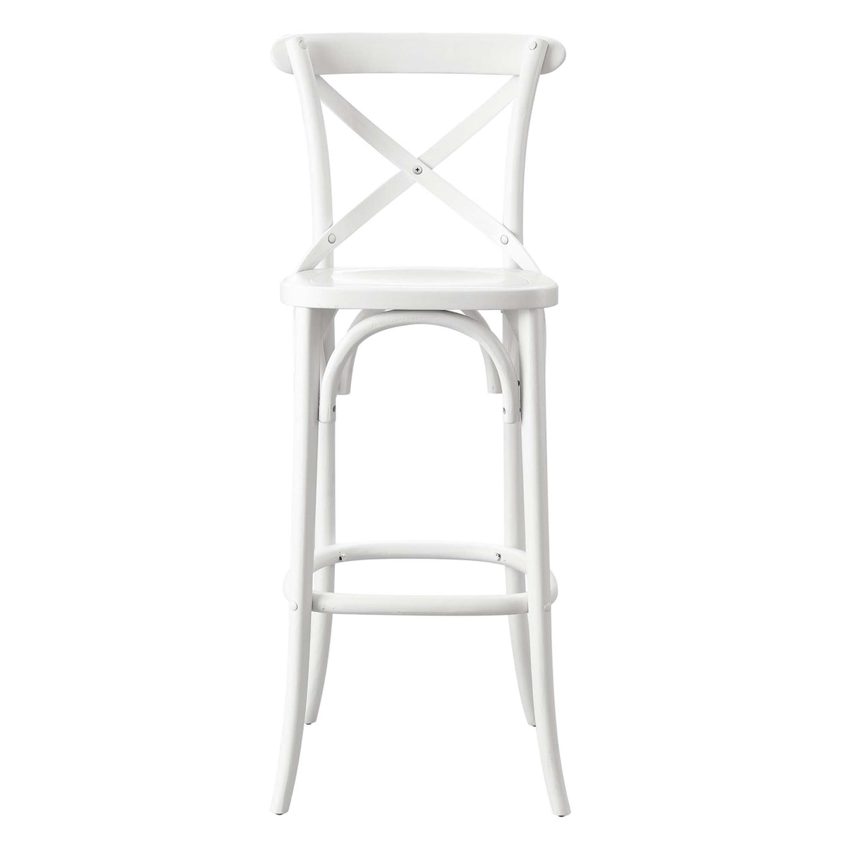 Gear White Bar Stool - 19x17.5x43.5"